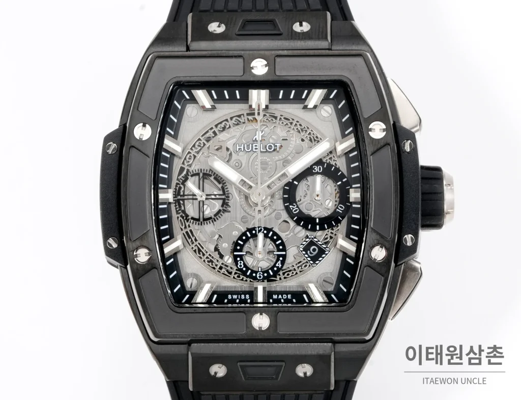 위블로 스피릿 오브 빅뱅 티타늄 스켈레톤 크로노그래프 오토매틱 42mm