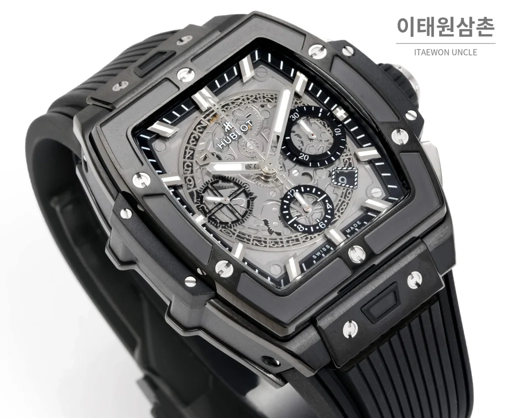 위블로 스피릿 오브 빅뱅 티타늄 스켈레톤 크로노그래프 오토매틱 42mm