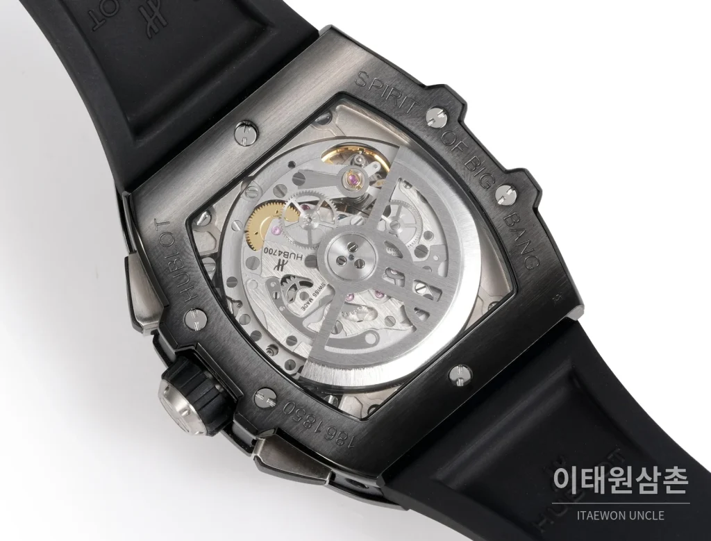 위블로 스피릿 오브 빅뱅 티타늄 스켈레톤 크로노그래프 오토매틱 42mm
