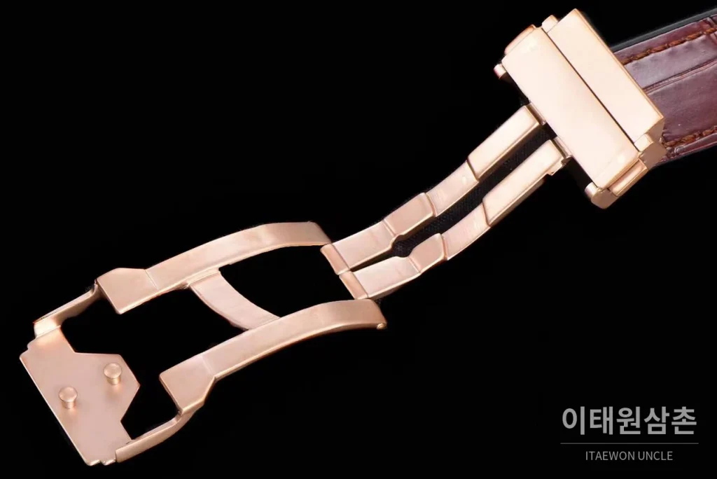 위블로 스피릿 오브 빅뱅 화이트 토노형 스켈레톤 크로노그래프 오토매틱 45mm 스켈레톤 다이얼 브라운 가죽 스트랩 로즈골드 베젤 (3)