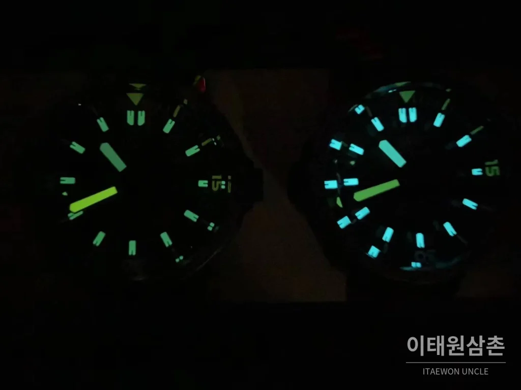 IWC 아쿠아타이머 딥 투 씨 티타늄 블랙다이얼 오토매틱 46mm 블랙 러버 스트랩 그레이 베젤