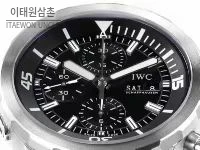 IWC 아쿠아타이머 스틸 블랙다이얼 크로노그래프 오토매틱 44mm (2)