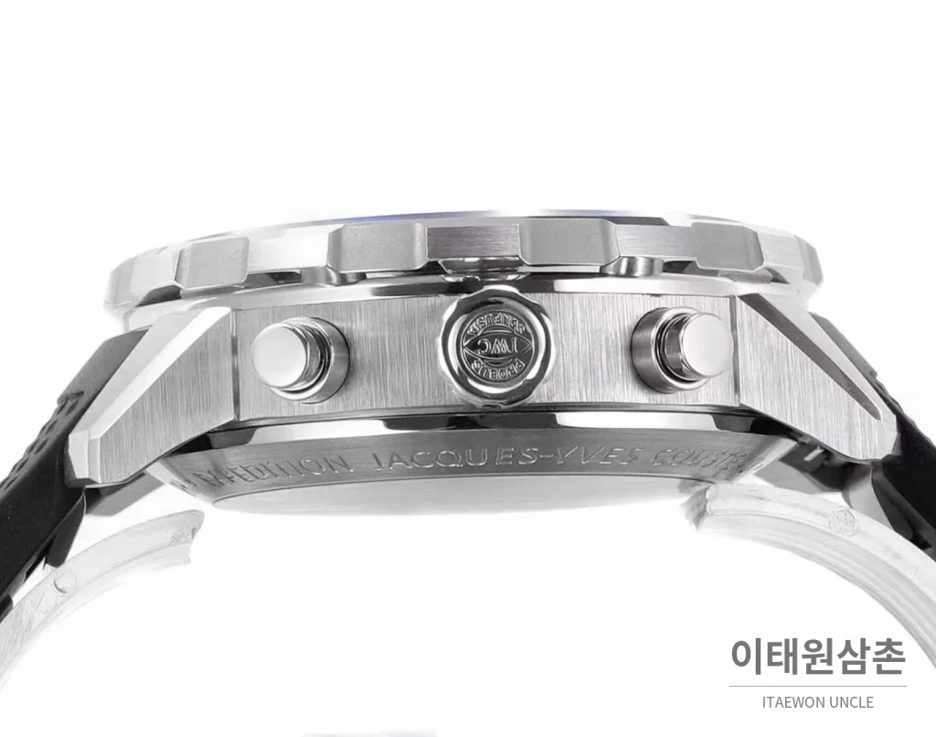 IWC 아쿠아타이머 스틸 블랙다이얼 크로노그래프 오토매틱 44mm