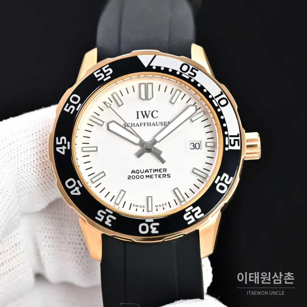 IWC 아쿠아타이머 스틸 블랙다이얼 다이버 오토매틱 44mm