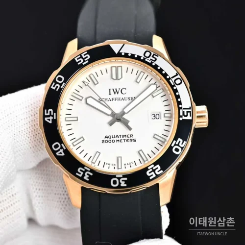 IWC 아쿠아타이머 스틸 블랙다이얼 다이버 오토매틱 44mm