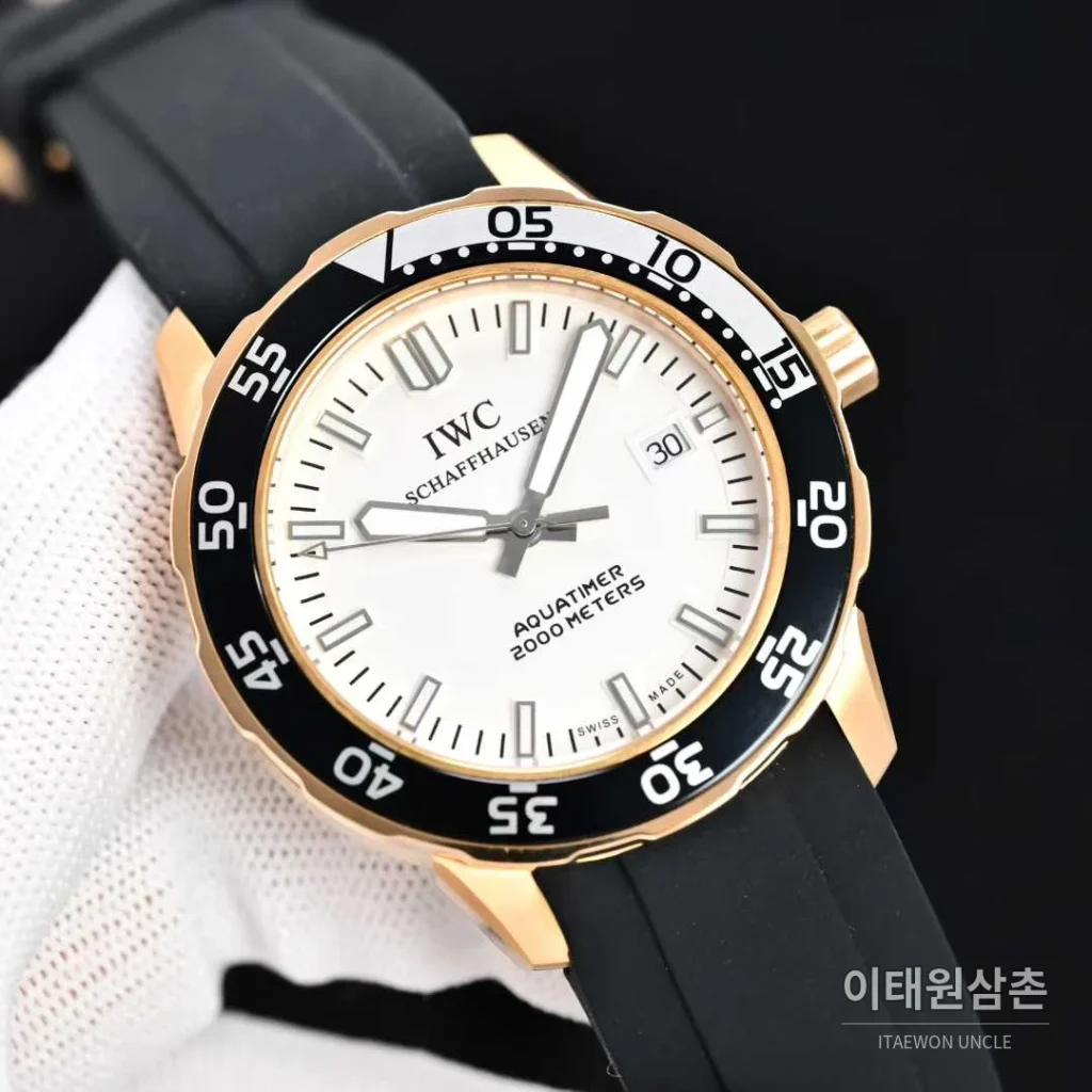 IWC 아쿠아타이머 스틸 블랙다이얼 다이버 오토매틱 44mm