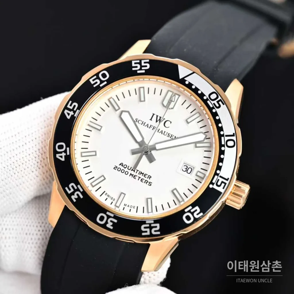 IWC 아쿠아타이머 스틸 블랙다이얼 다이버 오토매틱 44mm