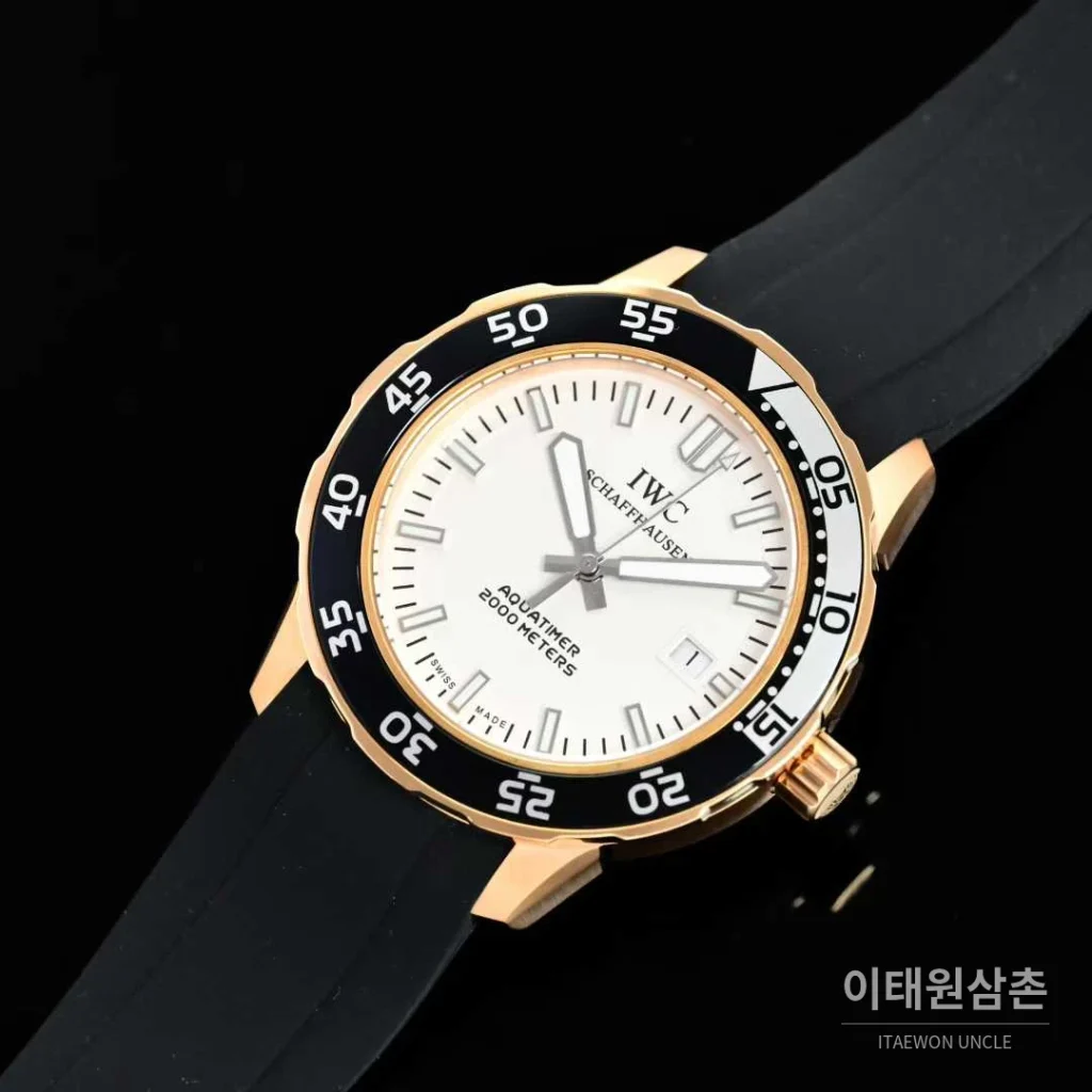 IWC 아쿠아타이머 스틸 블랙다이얼 다이버 오토매틱 44mm