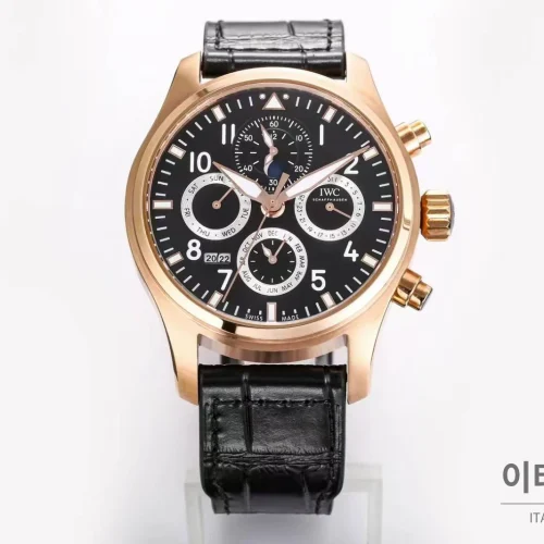 IWC 빅파일럿 퍼페추얼 캘린더 “어린왕자” 블루다이얼 오토매틱 42mm 블랙 가죽 스트랩