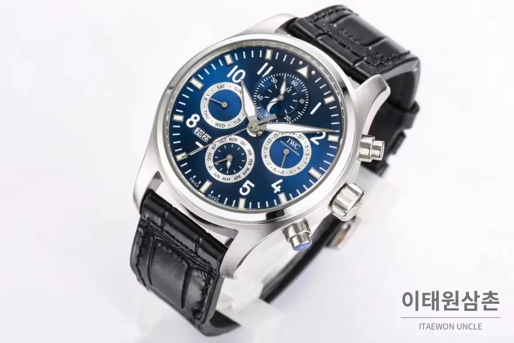 IWC 빅파일럿 퍼페추얼 캘린더 “어린왕자” 블루다이얼 오토매틱 42mm