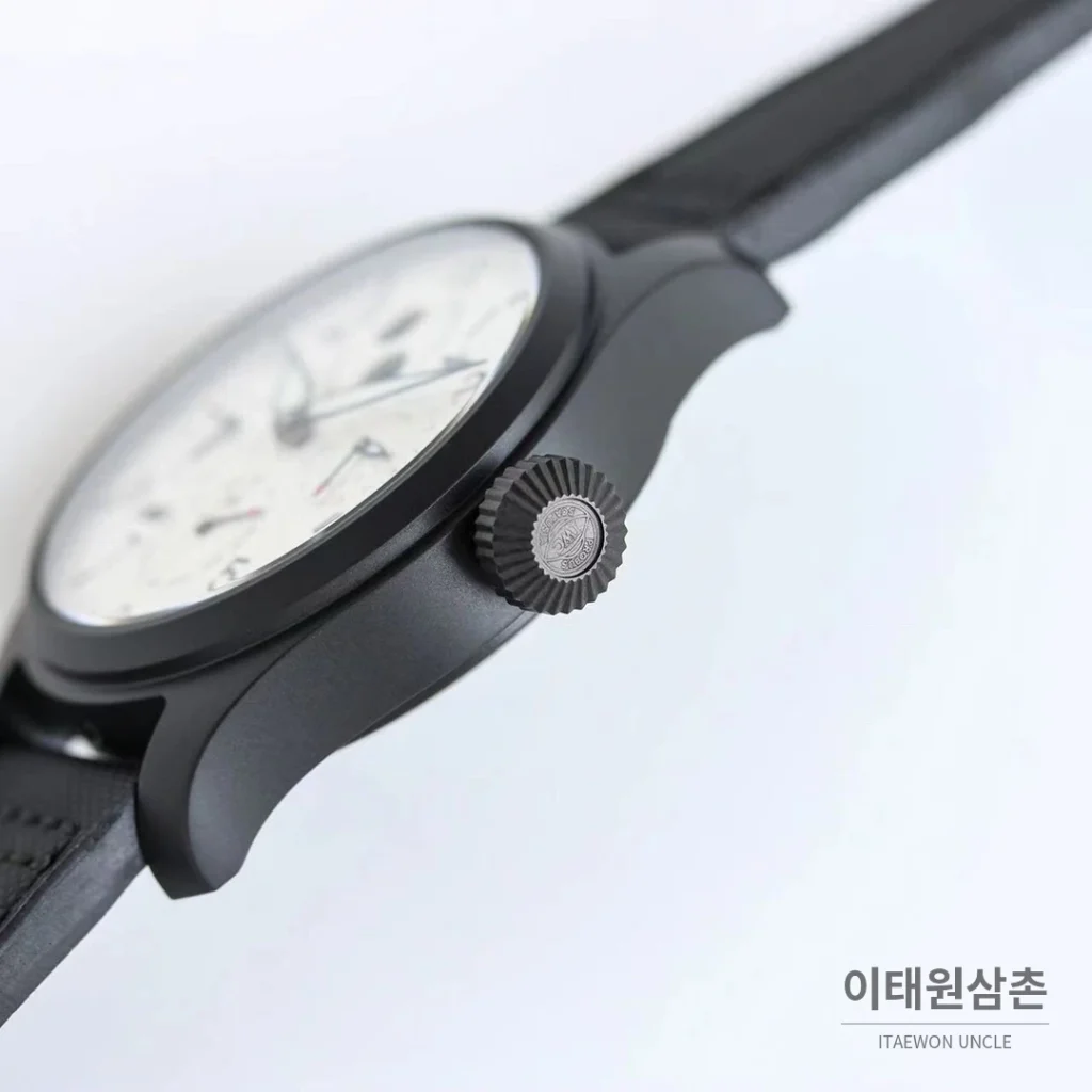 IWC 빅파일럿 퍼페추얼 캘린더 스틸 오토매틱 41mm IW503605 화이트 다이얼 블랙 나일론 스트랩
