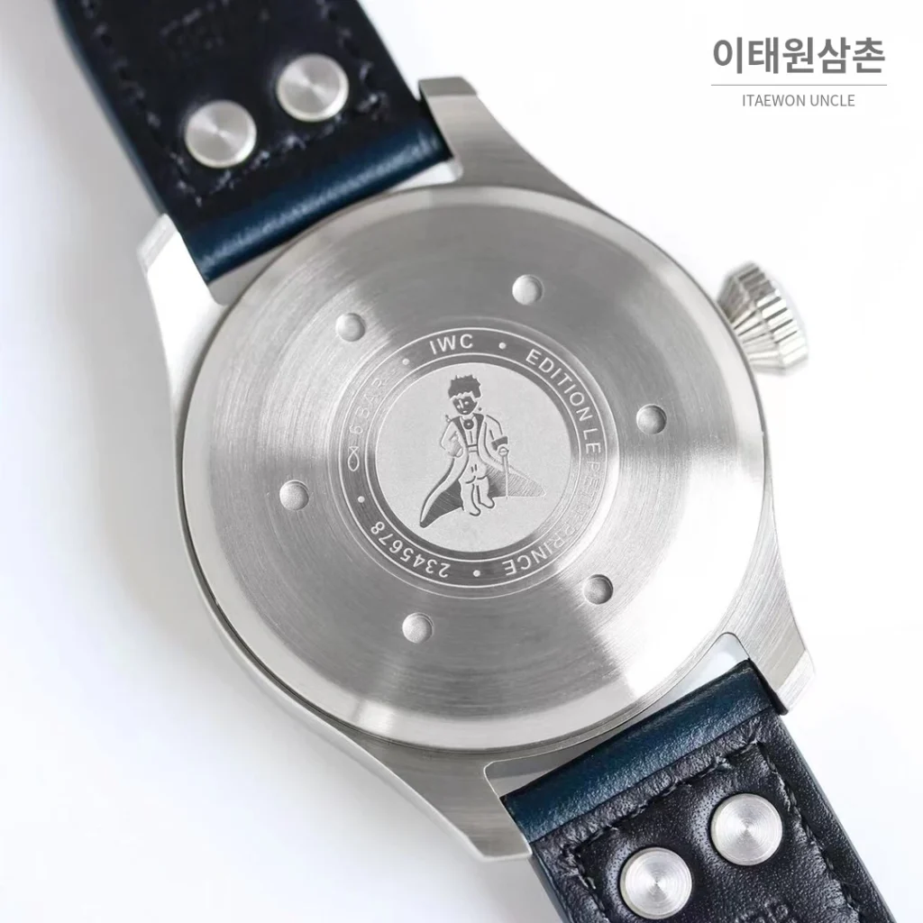 IWC 빅파일럿 퍼페추얼 캘린더 스틸 오토매틱 41mm IW503605 네이비 다이얼 네이비 가죽 스트랩