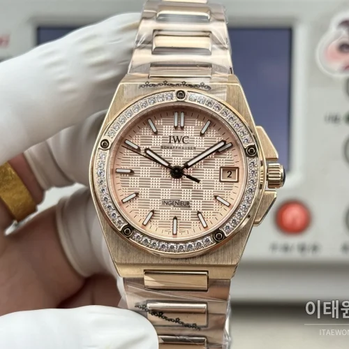 IWC 인제니어 오토매틱 35 다이아몬드베젤 스틸 브레이슬릿 35.1mm 로즈골드 다이얼 IWC 인제니어 오토매틱 35 다이아몬드베젤 스틸 브레이슬릿 35.1mm 로즈골드 다이얼