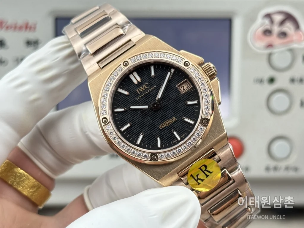 IWC 인제니어 오토매틱 35 다이아몬드베젤 스틸 브레이슬릿 35.1mm 블랙 다이얼