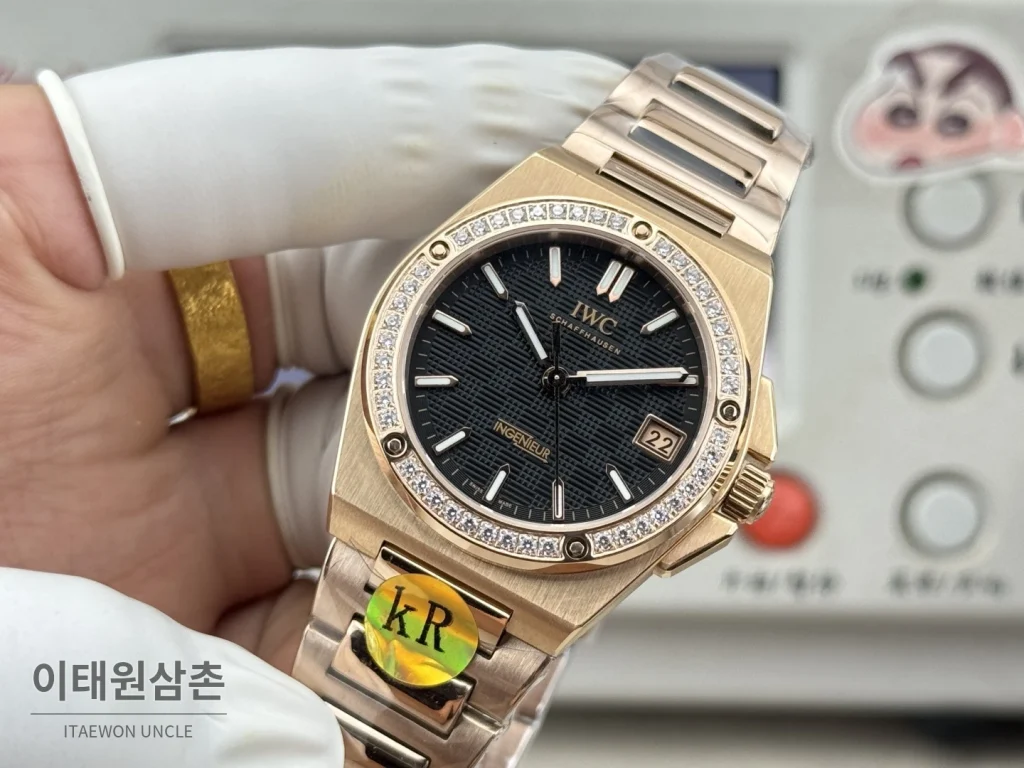 IWC 인제니어 오토매틱 35 다이아몬드베젤 스틸 브레이슬릿 35.1mm 블랙 다이얼