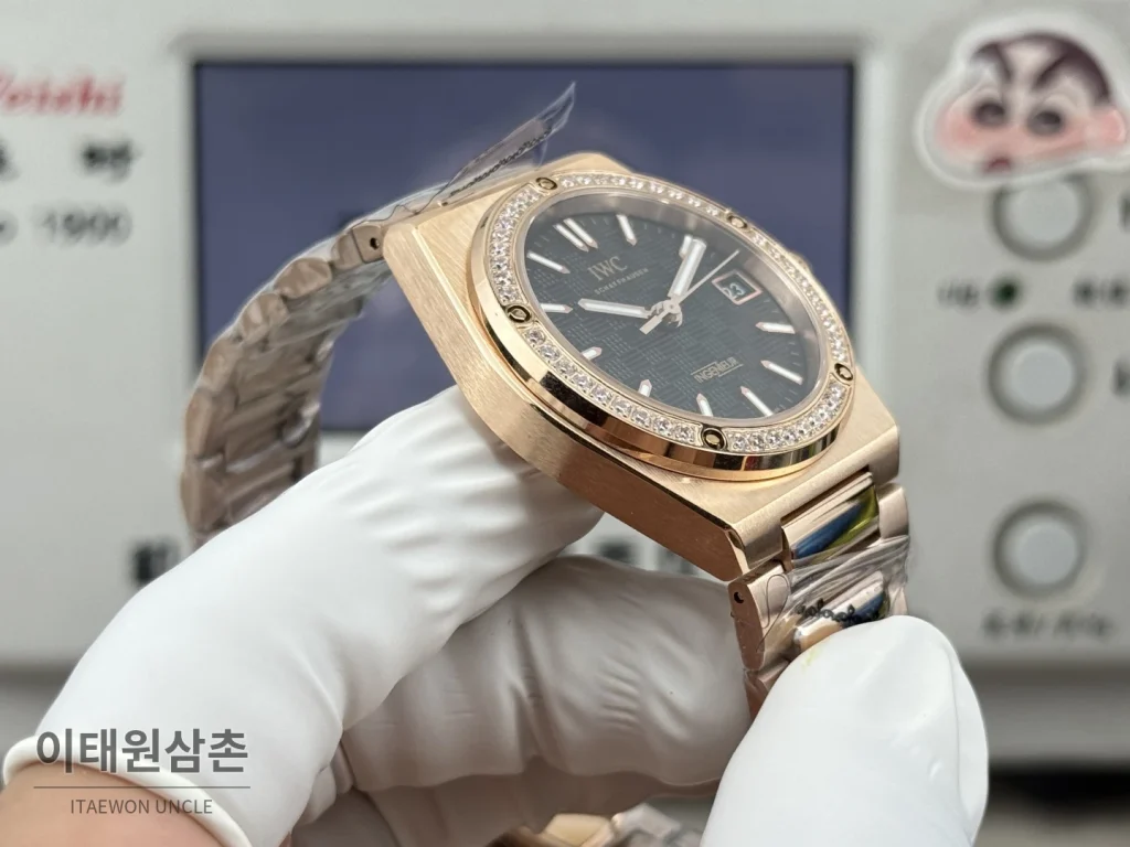 IWC 인제니어 오토매틱 35 다이아몬드베젤 스틸 브레이슬릿 35.1mm 블랙 다이얼 (2)