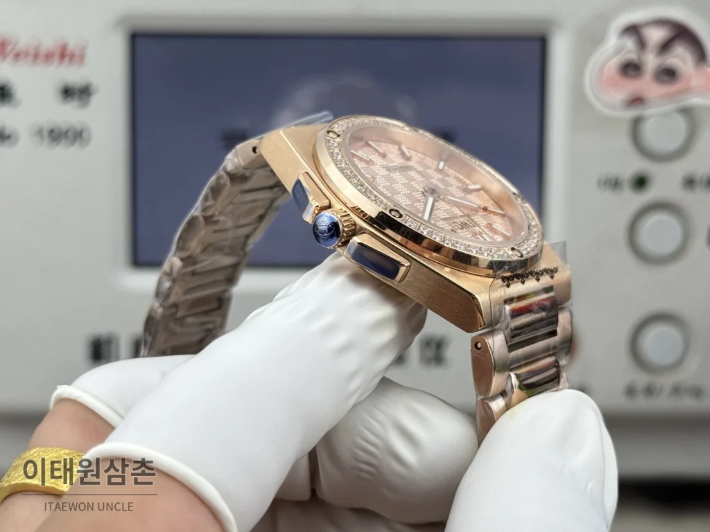 IWC 인제니어 오토매틱 35 다이아몬드베젤 스틸 브레이슬릿 35.1mm 로즈골드 다이얼