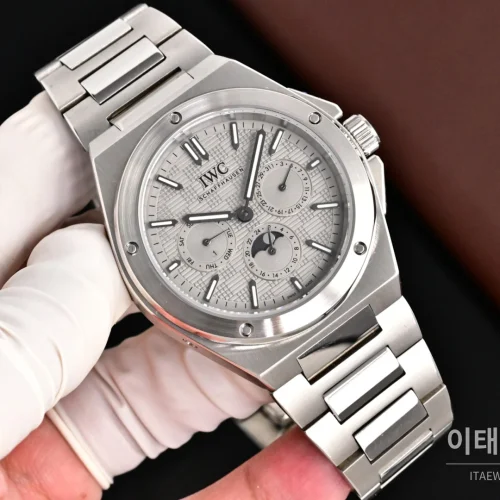 IWC 인제니어 퍼페추얼캘린더 문페이즈 오토매틱 41.6mm 화이트 스틸 브레이슬릿 IWC 인제니어 퍼페추얼캘린더 문페이즈 오토매틱 41.6mm 화이트 스틸 브레이슬릿