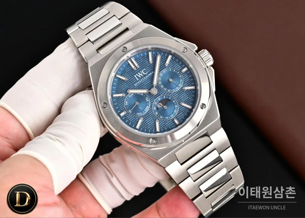 IWC 인제니어 퍼페추얼캘린더 문페이즈 오토매틱 41.6mm 화이트 스틸 브레이슬릿