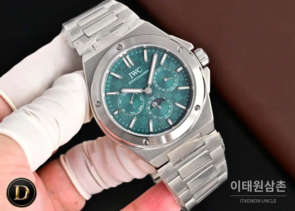 IWC 인제니어 퍼페추얼캘린더 문페이즈 오토매틱 41.6mm 화이트 스틸 브레이슬릿