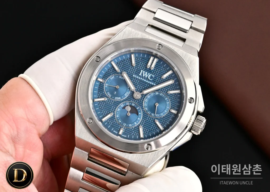 IWC 인제니어 퍼페추얼캘린더 문페이즈 오토매틱 41.6mm 화이트 스틸 브레이슬릿