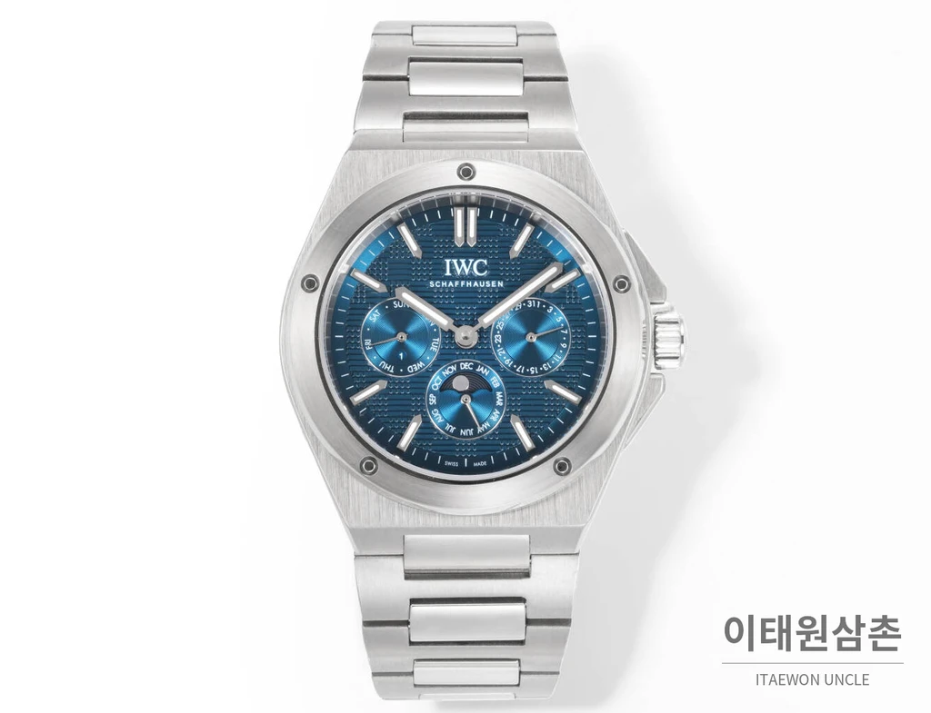 IWC 인제니어 스틸 그리드 코발트다이얼 퍼페추얼 캘린더 41.6mm
