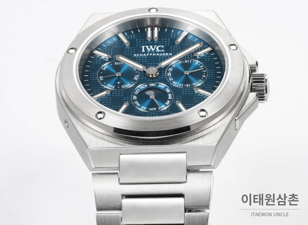 IWC 인제니어 스틸 그리드 코발트다이얼 퍼페추얼 캘린더 41.6mm