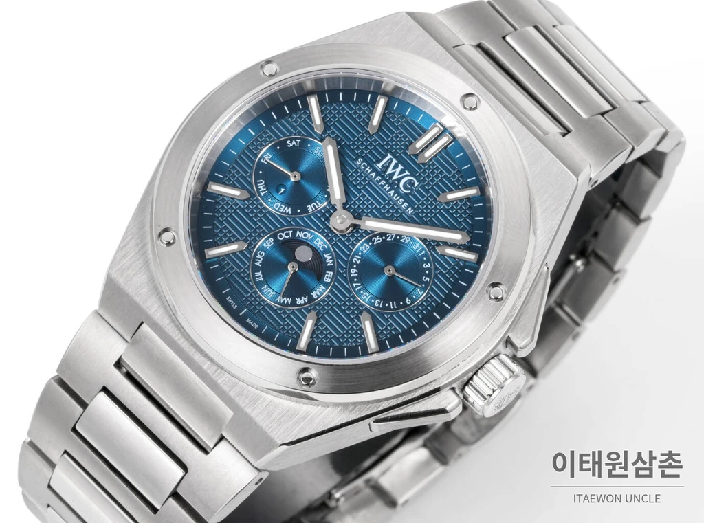 IWC 인제니어 스틸 그리드 코발트다이얼 퍼페추얼 캘린더 41.6mm