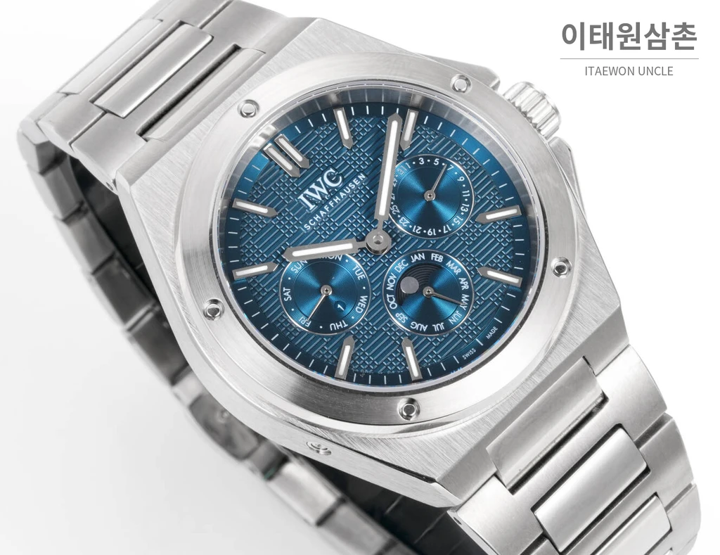 IWC 인제니어 스틸 그리드 코발트다이얼 퍼페추얼 캘린더 41.6mm