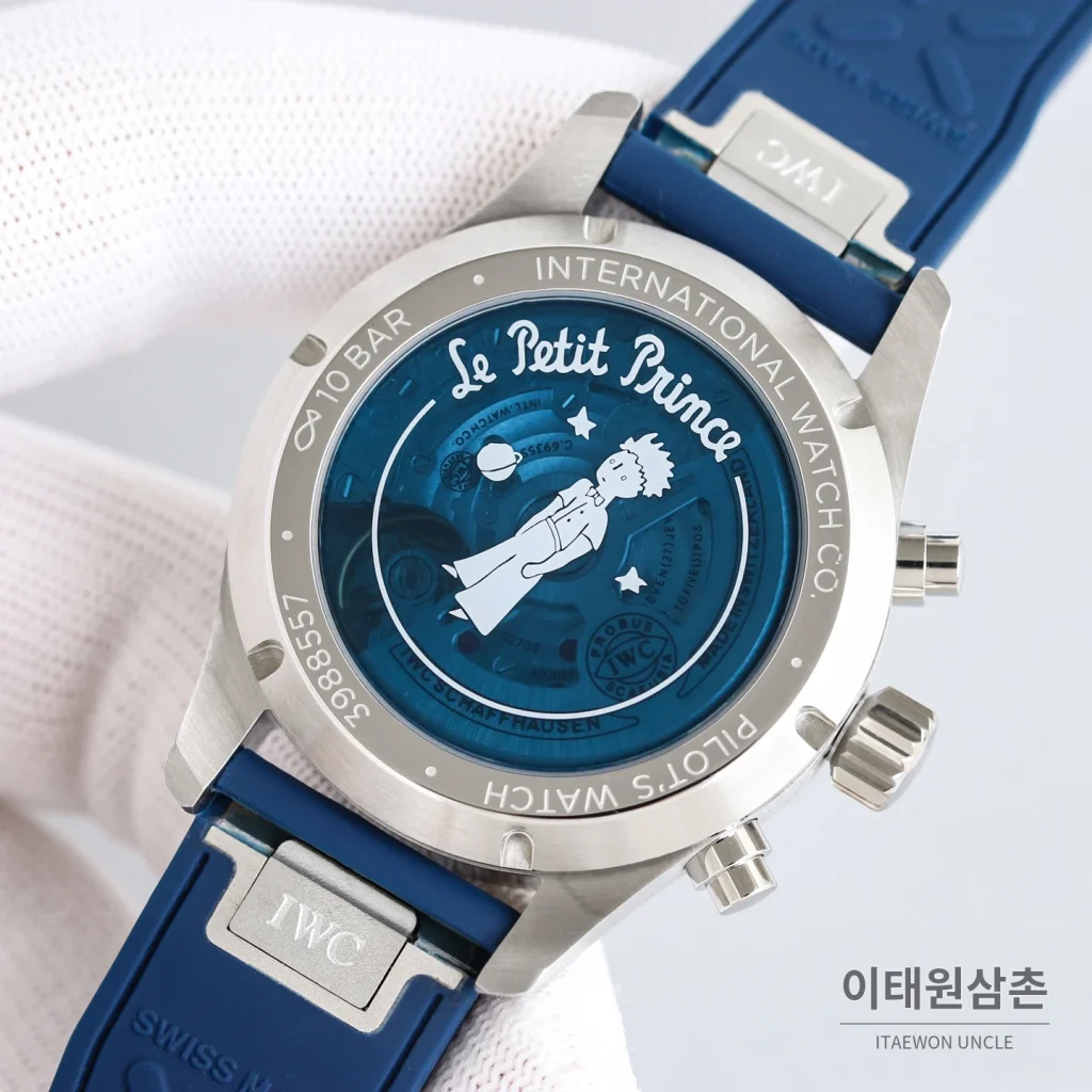 IWC 파일럿 오토매틱 41mm 네이비 다이얼 네이비 러버 스트랩 (2)