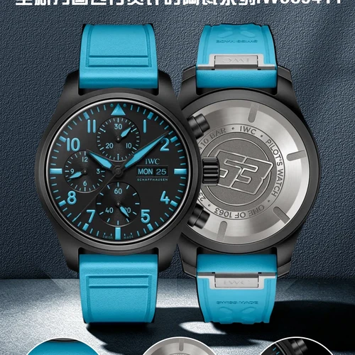 IWC 파일럿 블랙베젤 스카이블루다이얼 세라믹 크로노그래프 오토매틱 41.9mm IWC 파일럿 블랙베젤 스카이블루다이얼 세라믹 크로노그래프 오토매틱 41.9mm