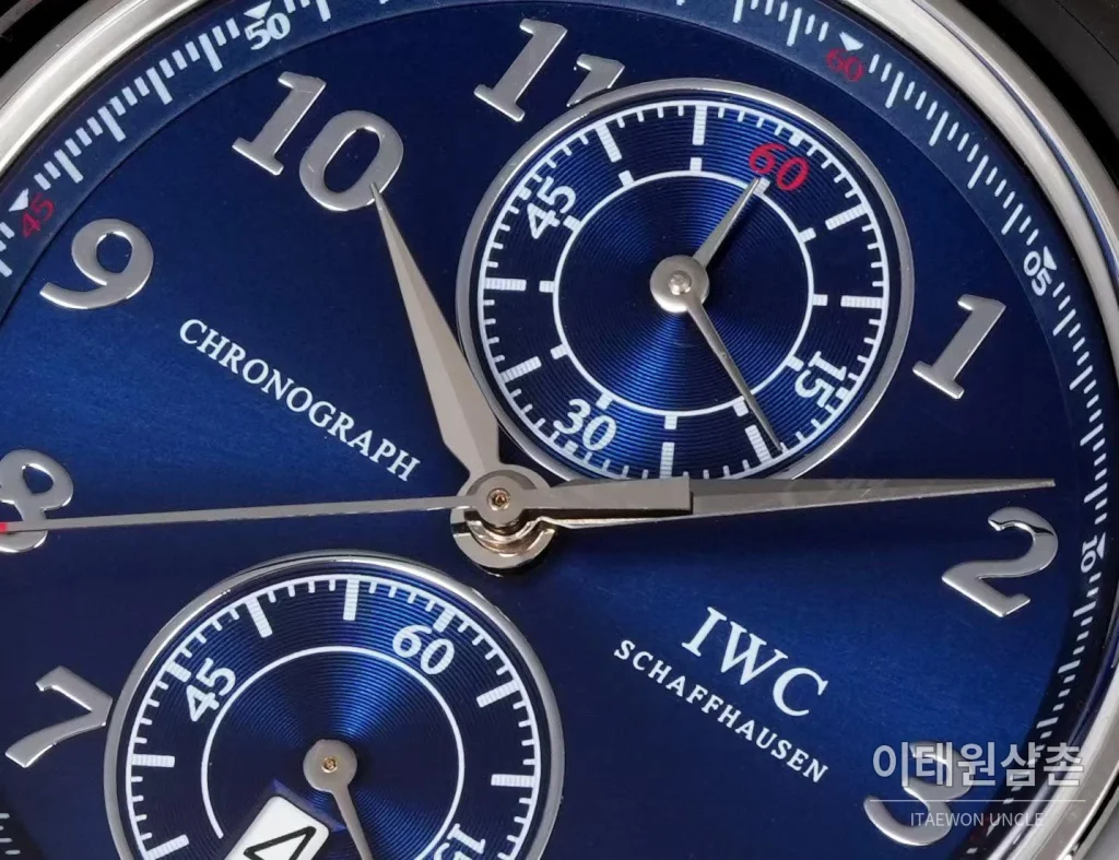 IWC 파일럿 크로노그래프 로레우스 스포츠 포 굿 블루다이얼 오토매틱 42mm