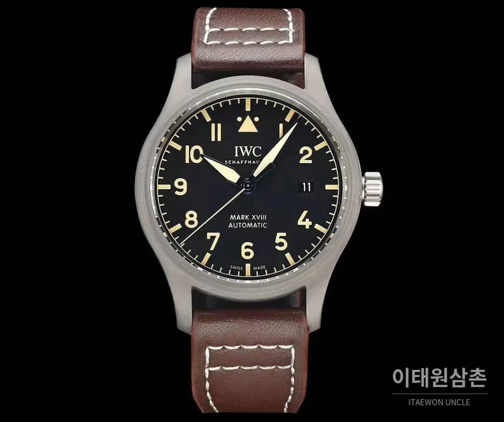 IWC 파일럿 마크18 티타늄 블랙다이얼 오토매틱 40mm