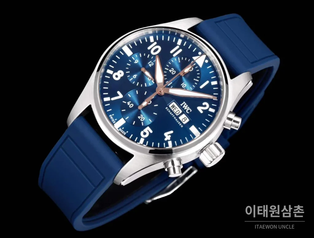 IWC 파일럿 워치 어린왕자 블루다이얼 크로노그래프 오토매틱 41mm