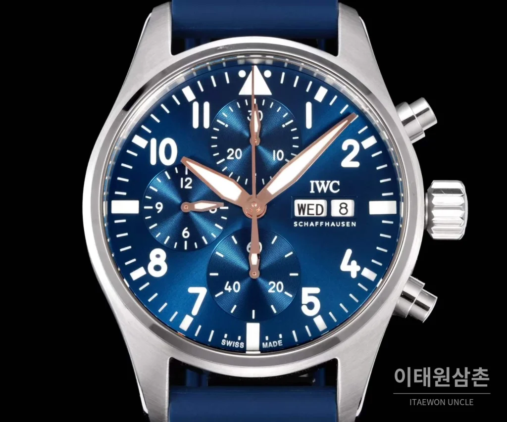 IWC 파일럿 워치 어린왕자 블루다이얼 크로노그래프 오토매틱 41mm