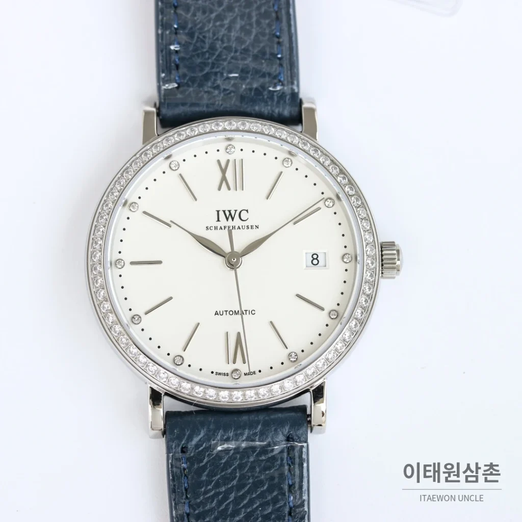 IWC 포르토피노 12다이아 실버다이얼 소가죽 오토매틱 37mm