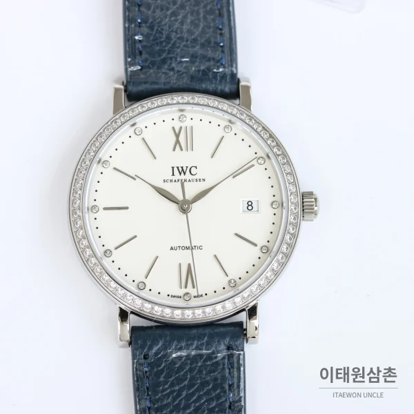 IWC 포르토피노 12다이아 실버다이얼 소가죽 오토매틱 37mm