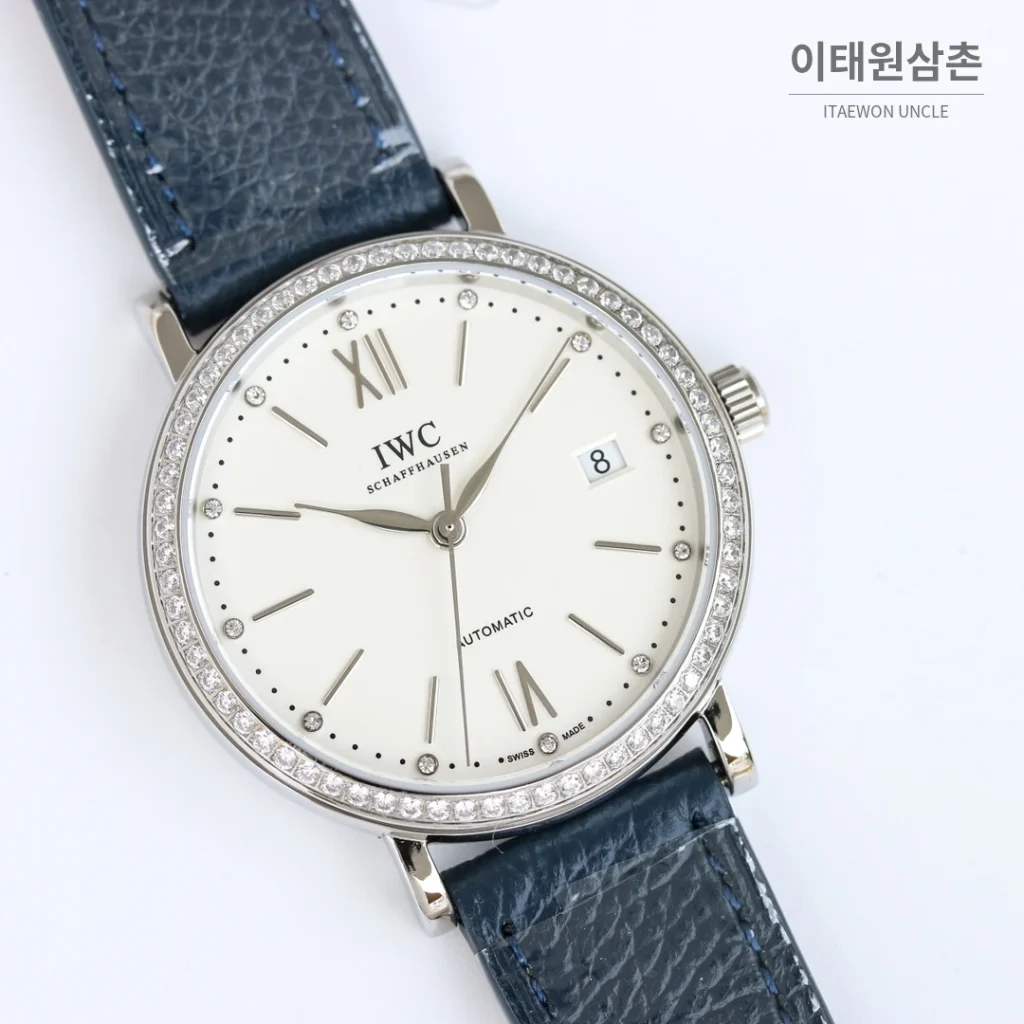 IWC 포르토피노 12다이아 실버다이얼 소가죽 오토매틱 37mm