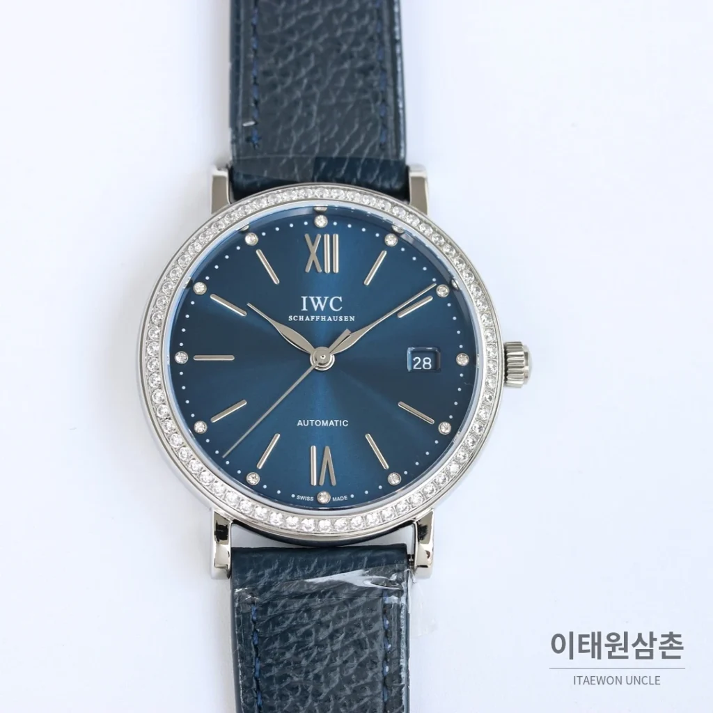 IWC 포르토피노 12다이아 실버다이얼 소가죽 오토매틱 37mm