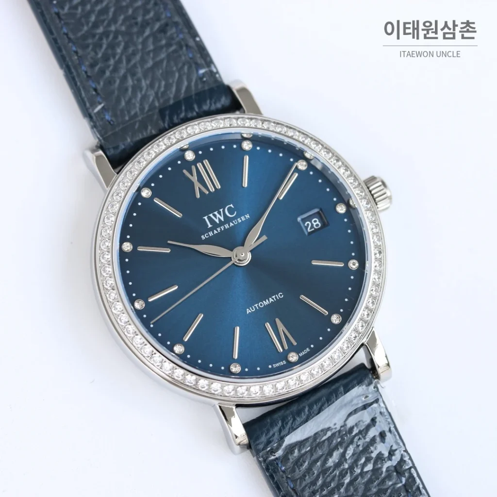 IWC 포르토피노 12다이아 실버다이얼 소가죽 오토매틱 37mm