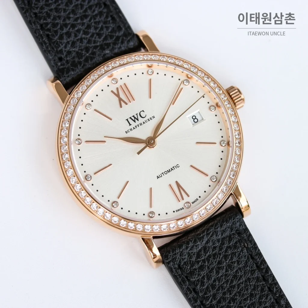 IWC 포르토피노 12다이아 실버다이얼 소가죽 오토매틱 37mm