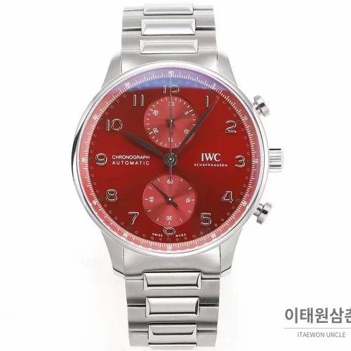 IWC 포르투기저 크로노그래프 스틸 브레이슬릿 오토매틱 41mm 실버 / 블루 (3)