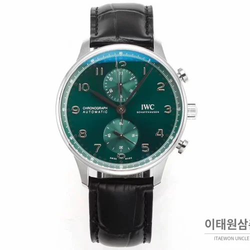 IWC 포르투기저 크로노그래프 스틸 브레이슬릿 오토매틱 41mm 실버 / 블루 (5)