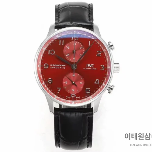 IWC 포르투기저 크로노그래프 스틸 브레이슬릿 오토매틱 41mm 실버 / 블루 (6)