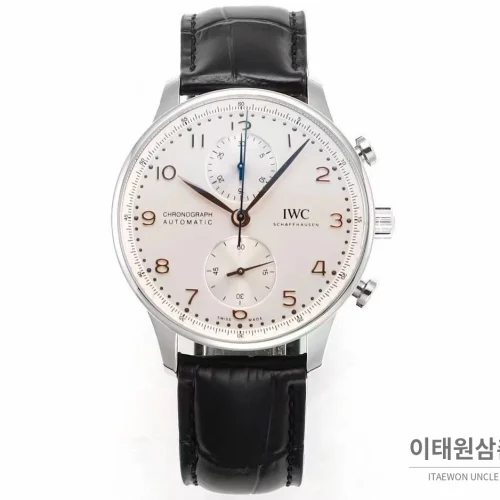 IWC 포르투기저 크로노그래프 스틸 브레이슬릿 오토매틱 41mm 실버 / 블루 (7)
