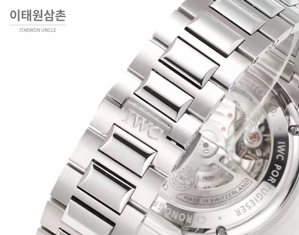 IWC 포르투기저 크로노그래프 스틸 브레이슬릿 오토매틱 41mm 실버 / 블루 (4)