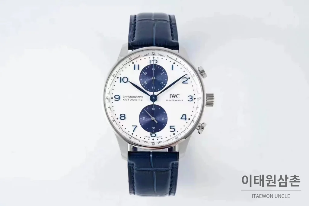 IWC 포르투기저 스틸 블루다이얼 크로노그래프 오토매틱 41mm