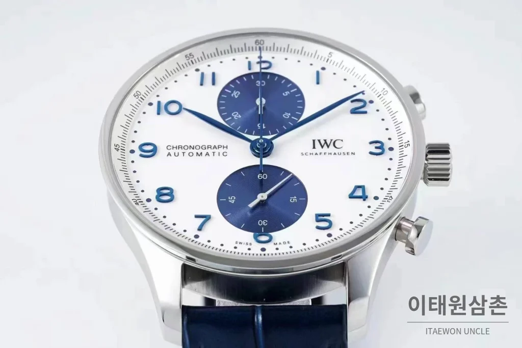 IWC 포르투기저 스틸 블루다이얼 크로노그래프 오토매틱 41mm