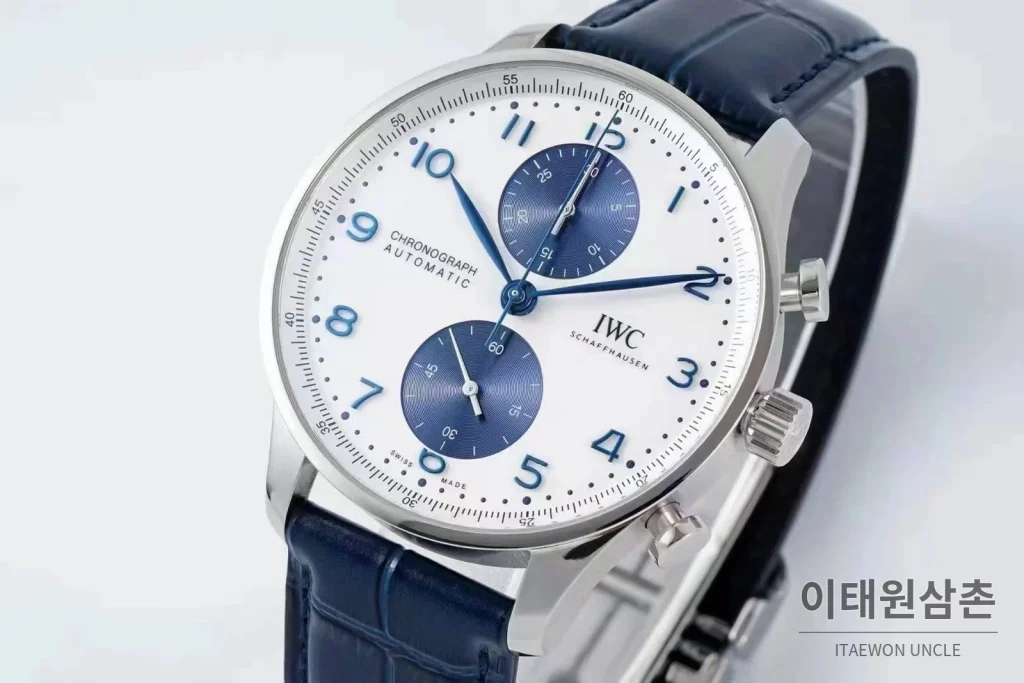 IWC 포르투기저 스틸 블루다이얼 크로노그래프 오토매틱 41mm