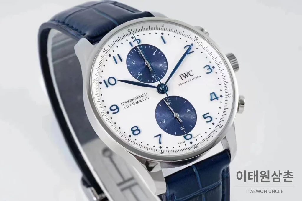 IWC 포르투기저 스틸 블루다이얼 크로노그래프 오토매틱 41mm